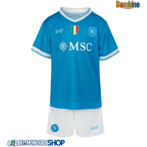 Maglie da calcio SSC Napoli Prima Maglia Bambino 2025-26 Manica Corta + Pantaloni corti)